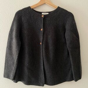 Zara grey cardigan with wood textured buttons